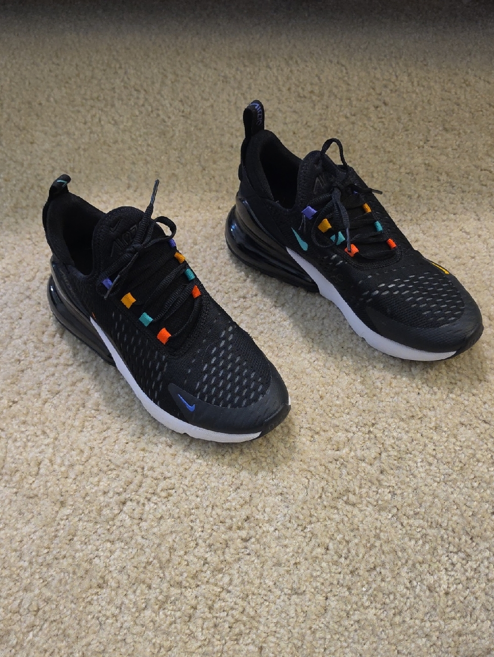 Nike AirMax 270 Black Multicolor Lifestyle Sneakers - Women and Youth